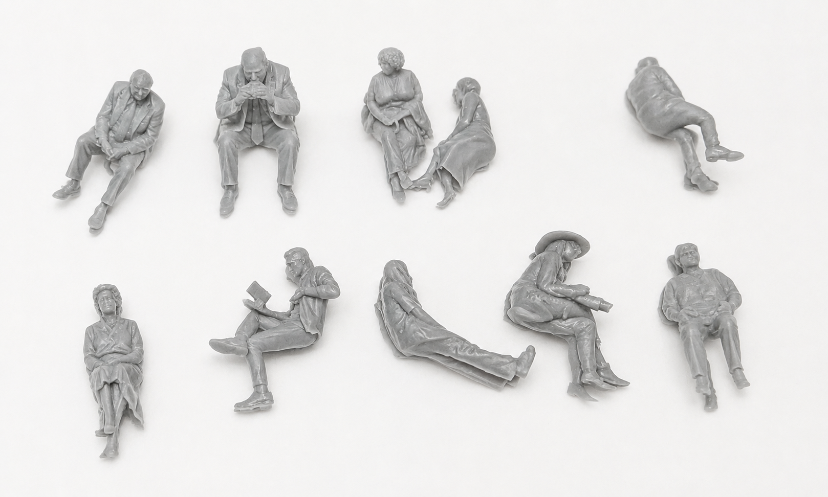 50 Seated people printed