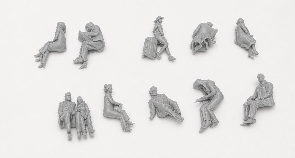 50 Seated people printed