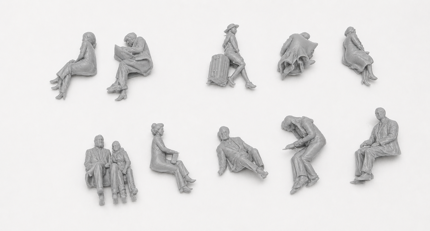50 Seated people printed