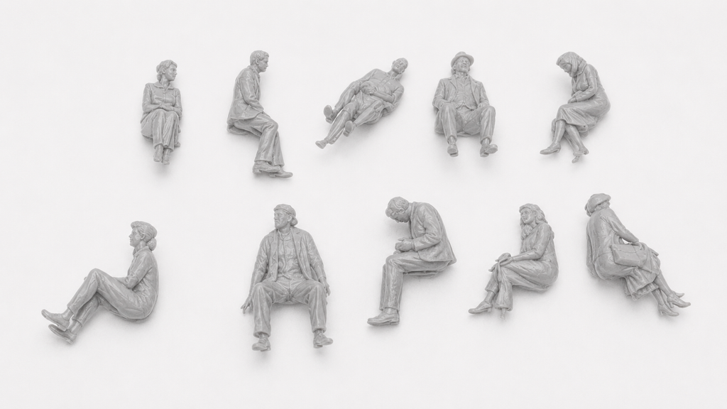 50 Seated people printed