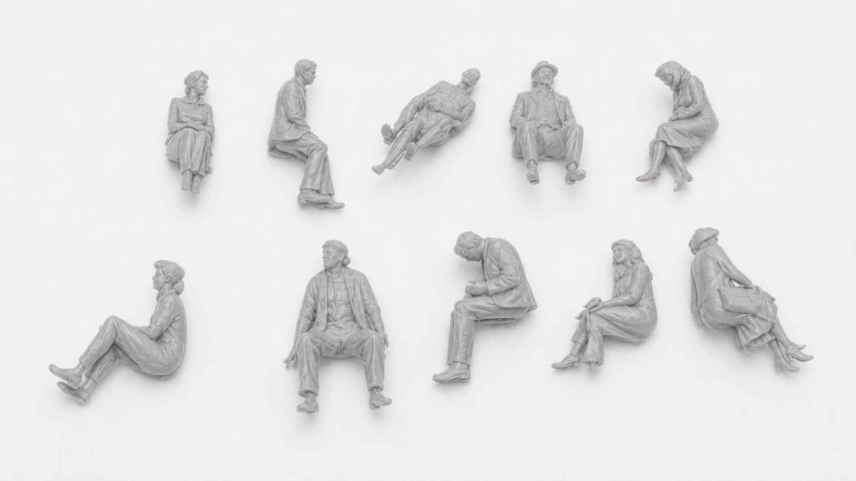 50 Seated people printed