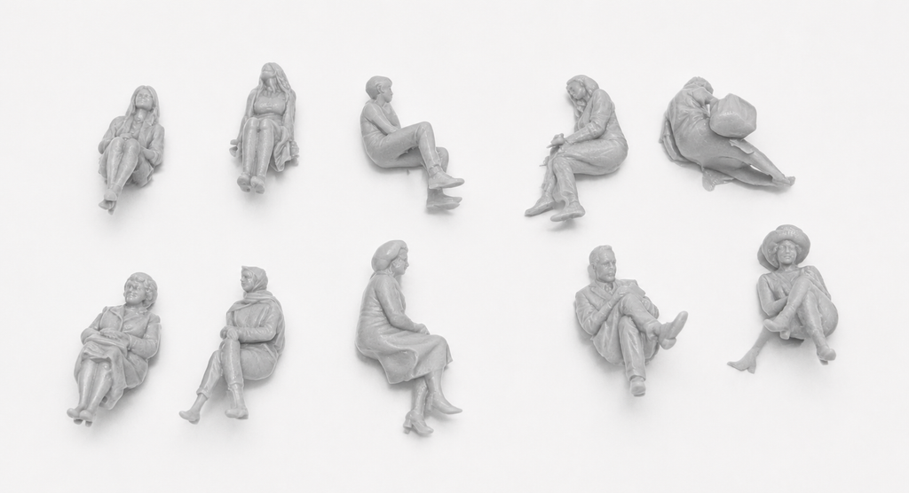 50 Seated people printed