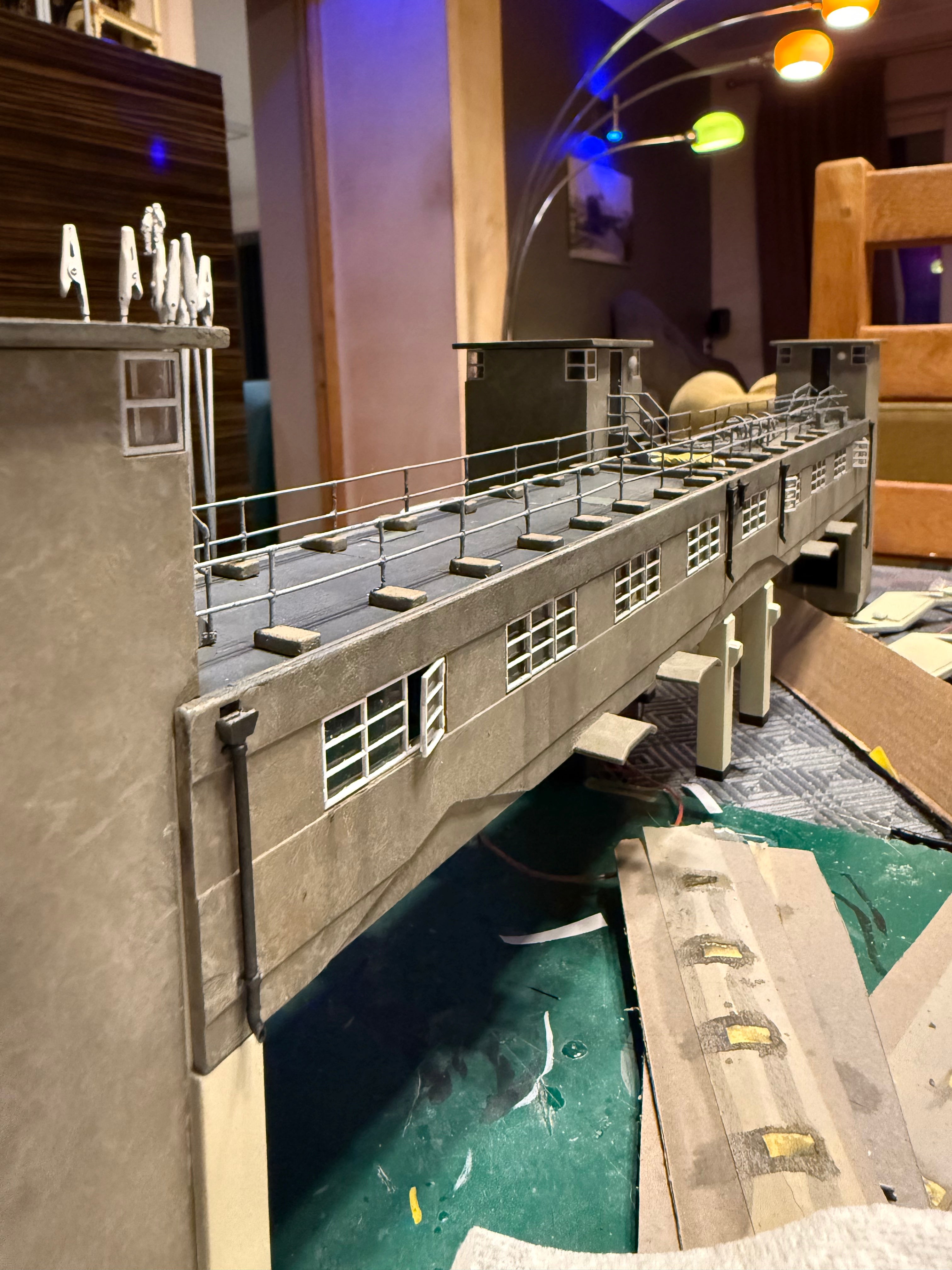 Model of railway station baggage bridge