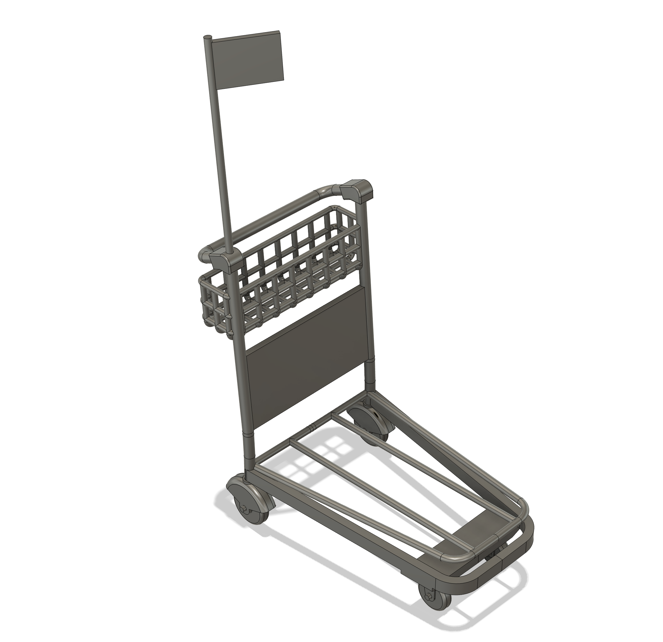 Luggage trolley early type (STL download)
