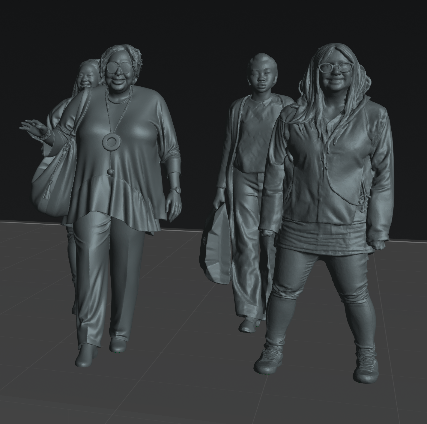 Ladies shopping set 1 (10 figures (STL download))