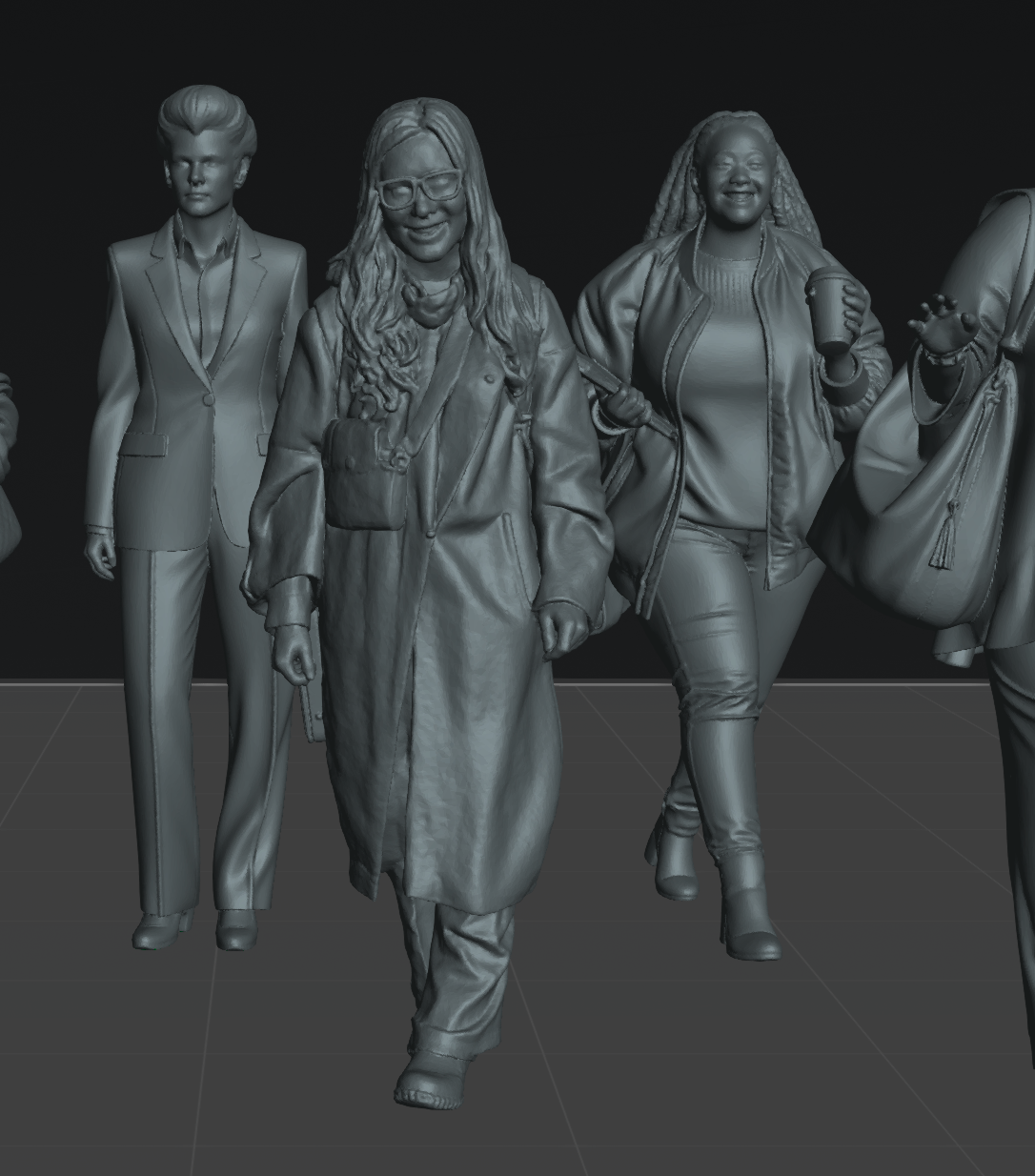 Ladies shopping set 1 (10 figures (STL download))