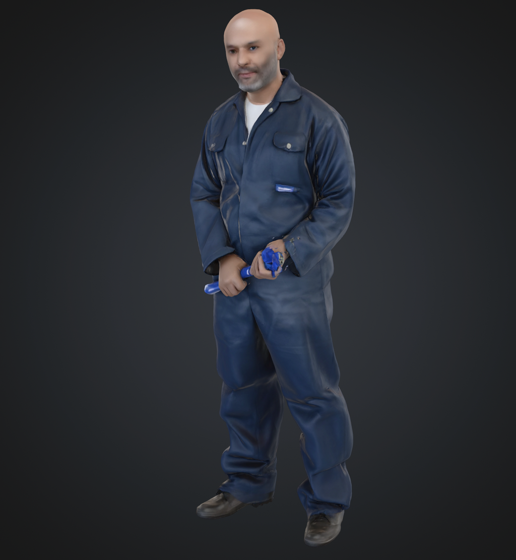 Workers in overalls - 9 figures (STL download)