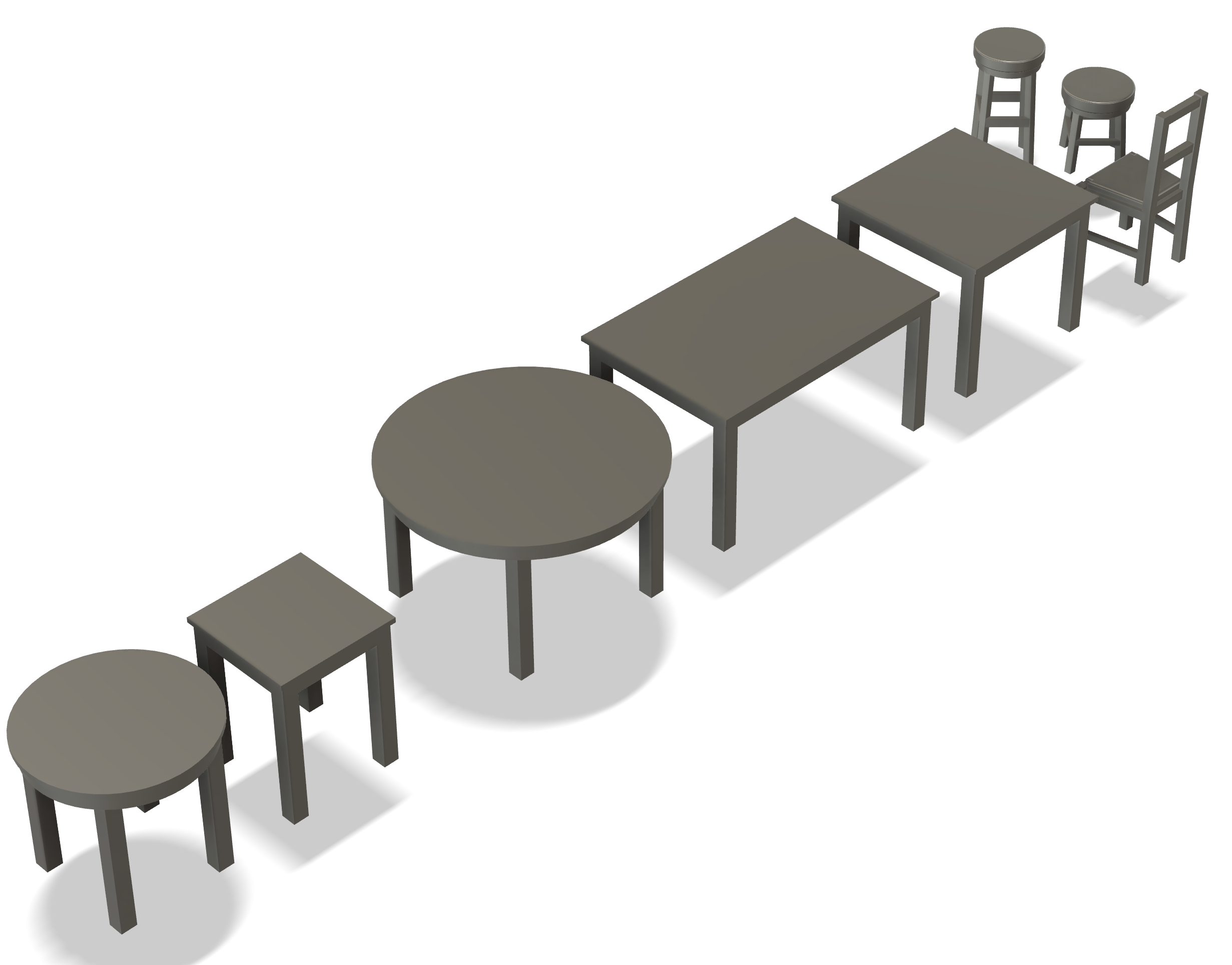 Pub furniture and details (STL download)