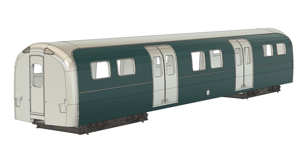 Class 487: Waterloo & City Trailer OO/EM/P4 4mm 1:76 PRINTED MODEL