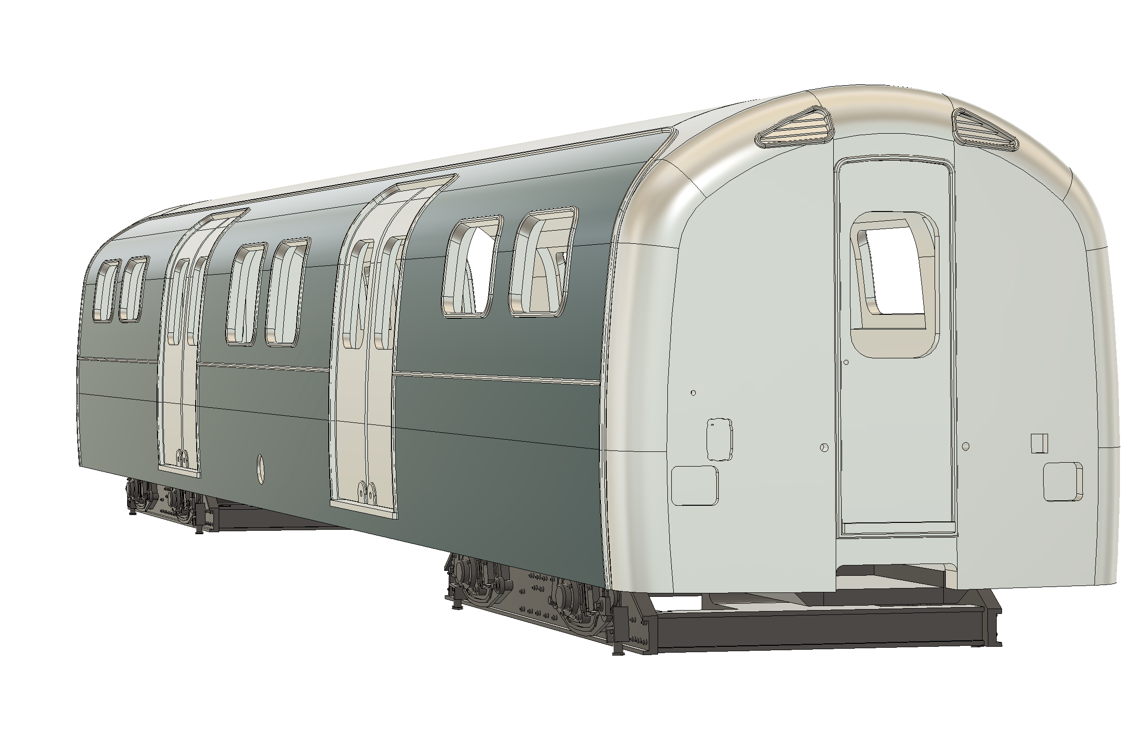Class 487: Waterloo & City Trailer OO/EM/P4 4mm 1:76 PRINTED MODEL