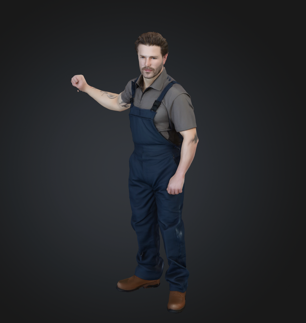 Workers in overalls - 9 figures (STL download)