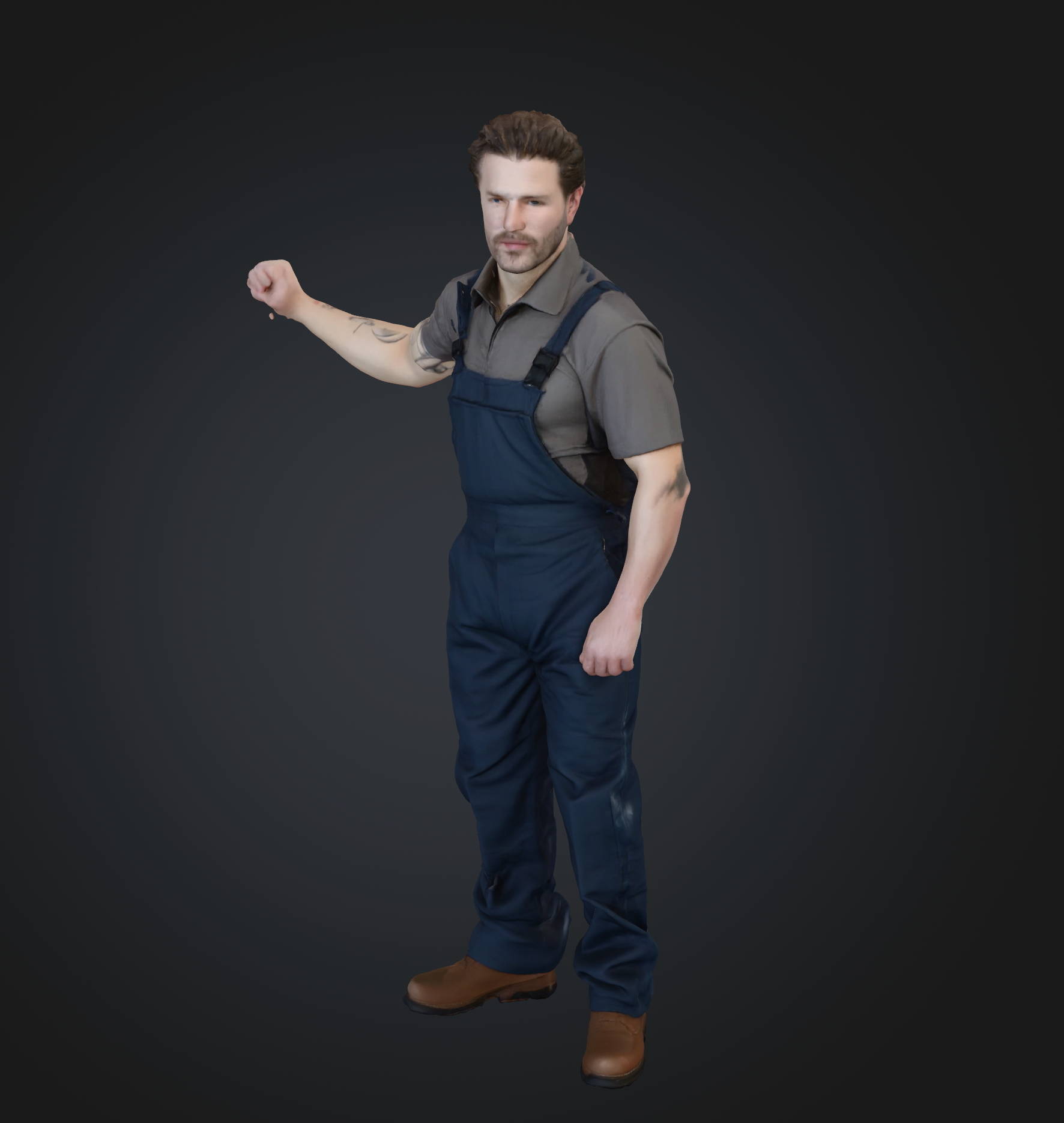 Workers in overalls - 9 figures (STL download)