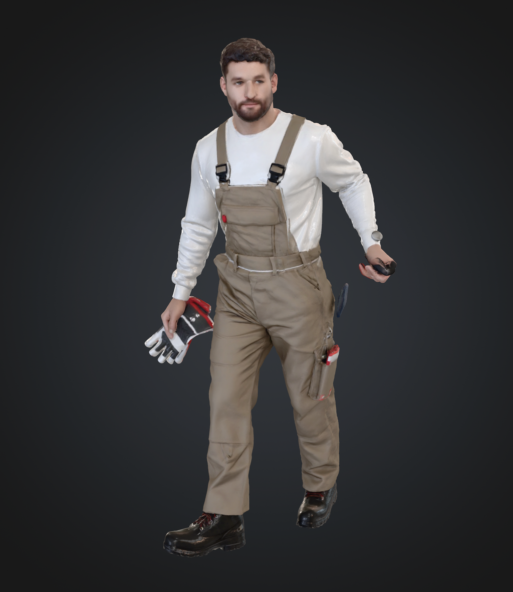 Workers in overalls - 9 figures (STL download)