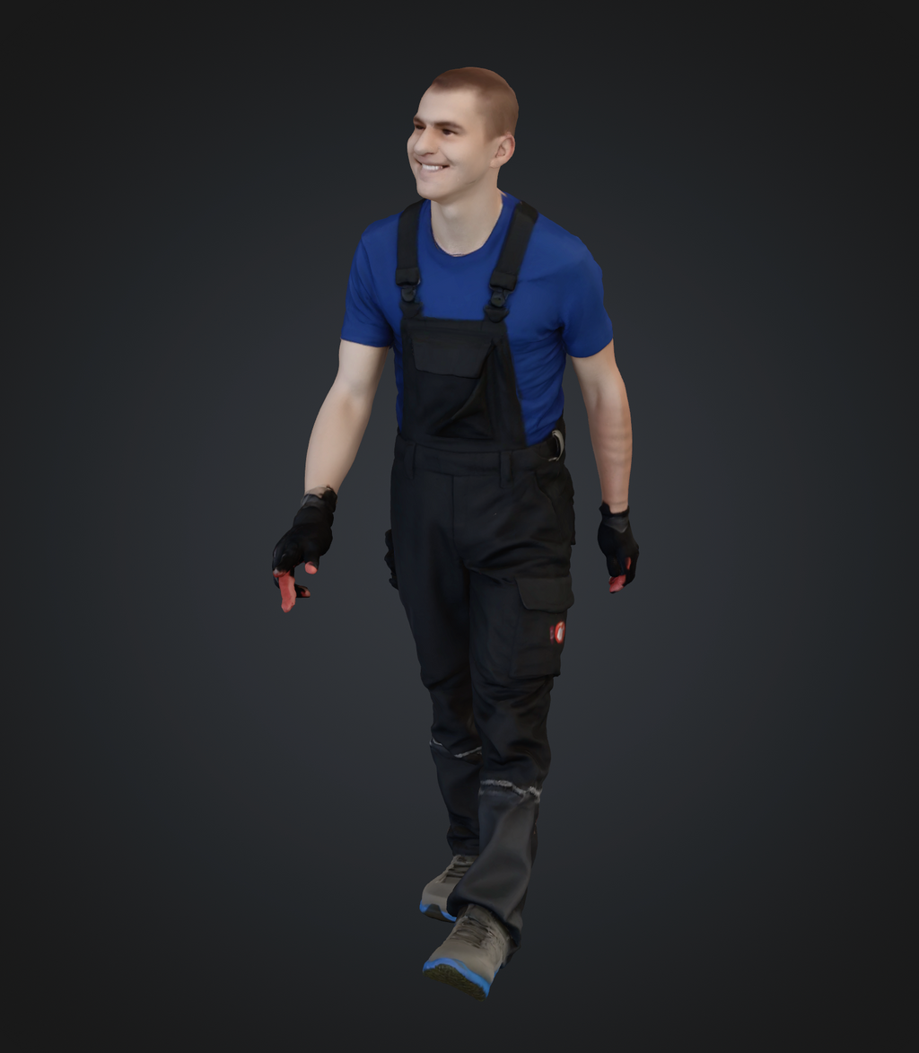 Workers in overalls - 9 figures (STL download)